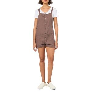 Volcom Slate Grey/Brown Stone Strut Relaxed Fit Overalls Romper Jumper S